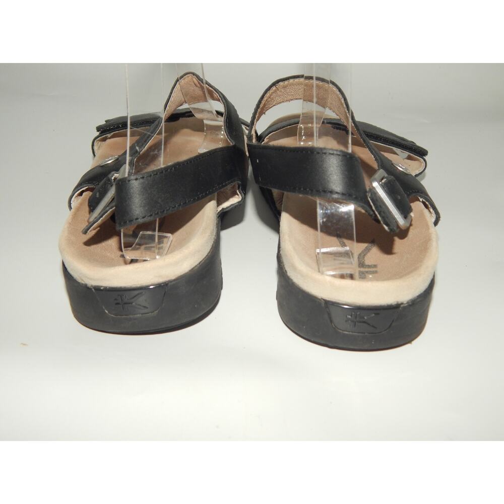 Kuru Women Black Leather Sandal Size 10 - Picture 4 of 6